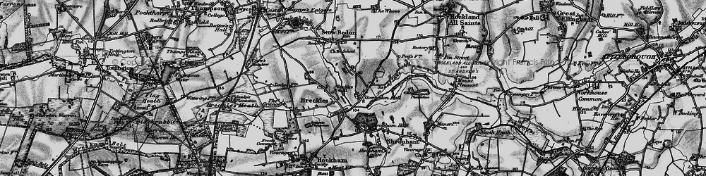 Old map of Breckles Hall in 1898