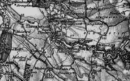 Old map of Lower Threapwood in 1897