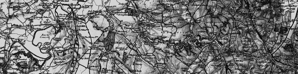 Old map of Lower Threapwood in 1897