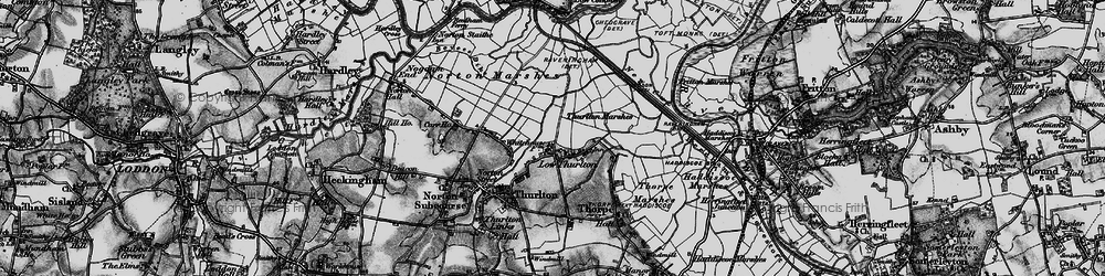 Old map of Lower Thurlton in 1898