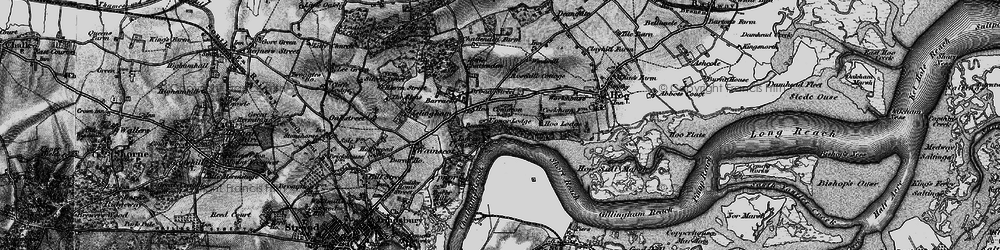 Old map of Lower Upnor in 1895
