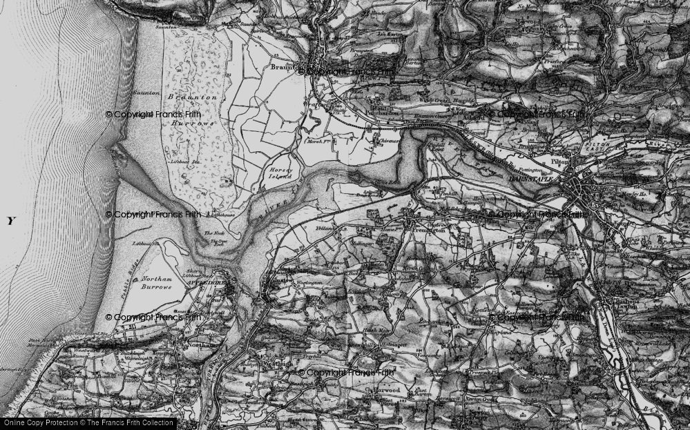 Old Map of Lower Yelland, 1895 in 1895