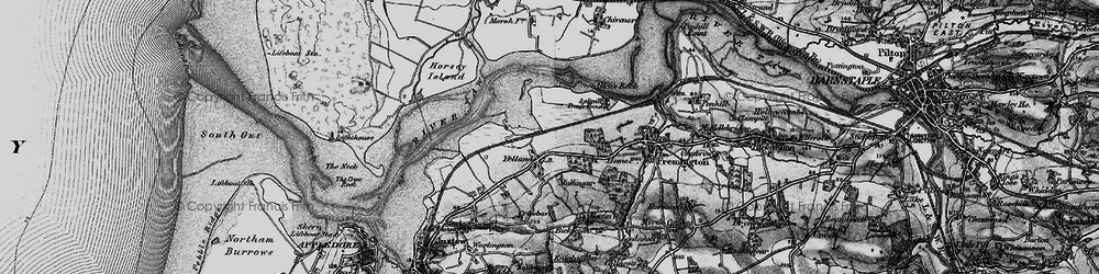 Old map of Lower Yelland in 1895