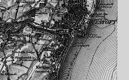 Old map of Lowestoft in 1898