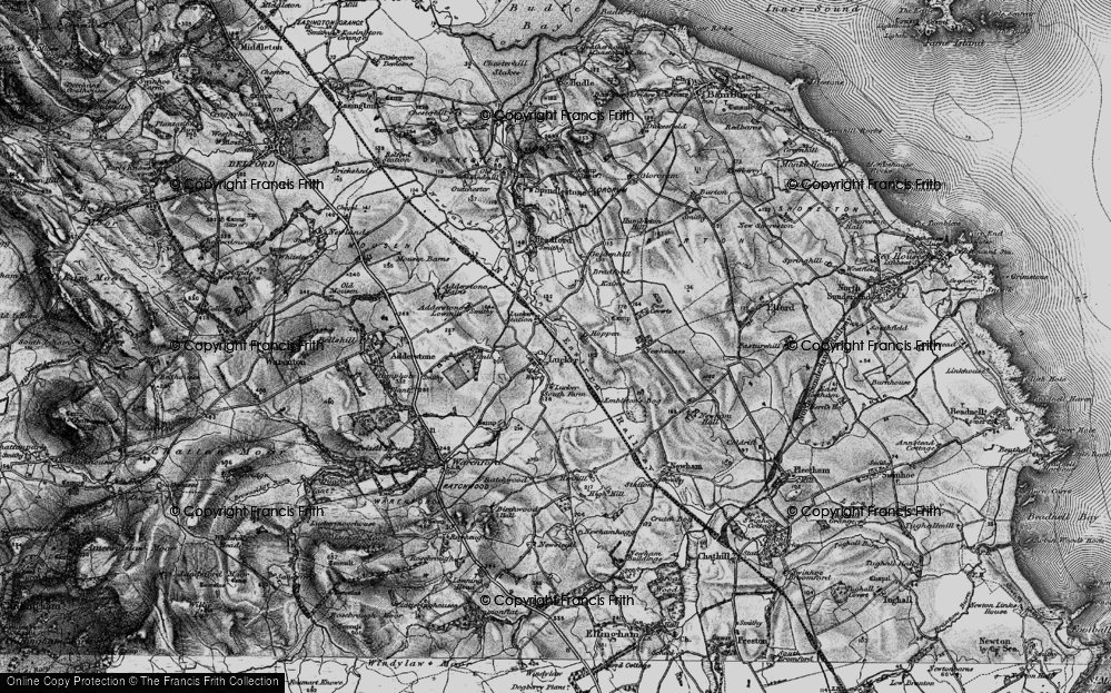 Old Map of Historic Map covering Adderstone Mains in 1897
