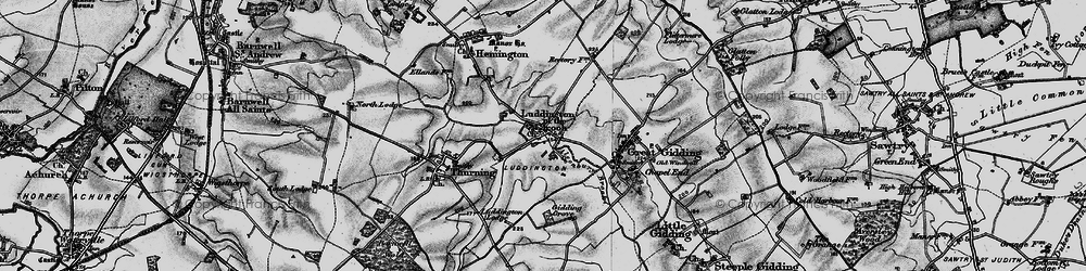 Old map of Luddington in the Brook in 1898