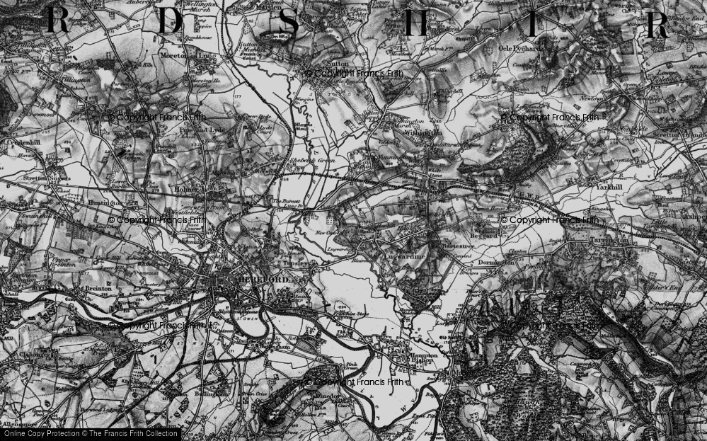 Old Map of Lugwardine, 1898 in 1898