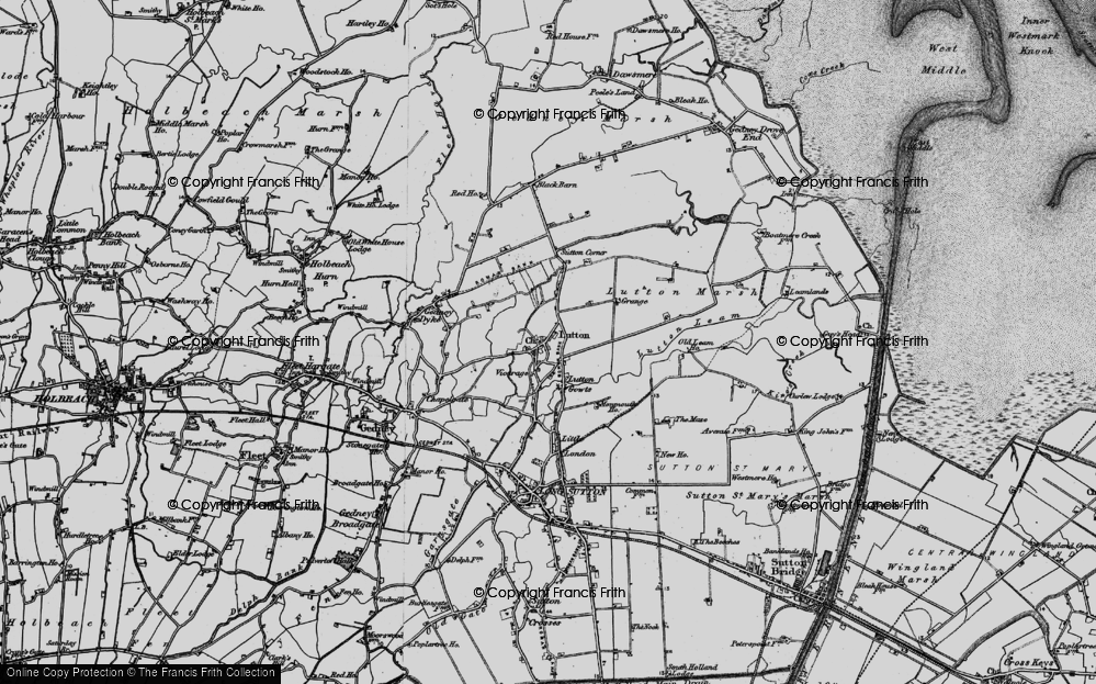 Old Map of Lutton, 1898 in 1898