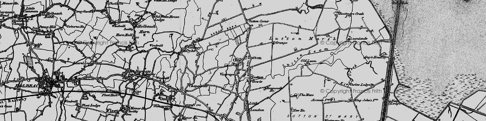 Old map of Lutton in 1898