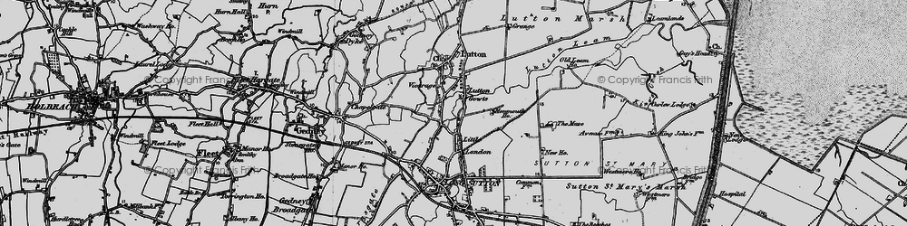 Old map of Lutton Gowts in 1898