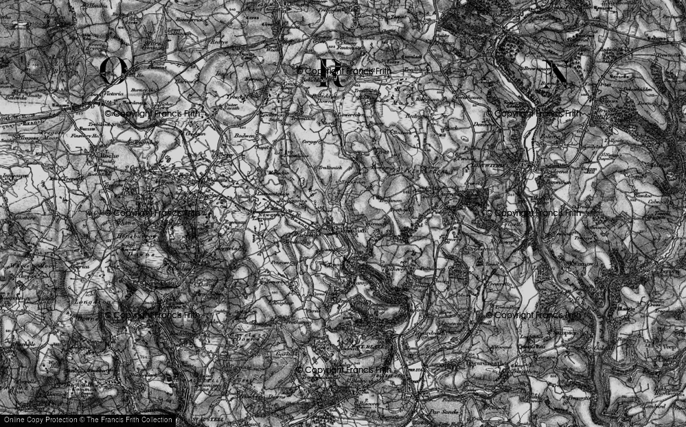 Old Map of Luxulyan, 1895 in 1895