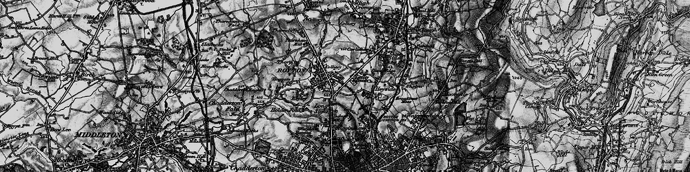 Old map of Luzley Brook in 1896