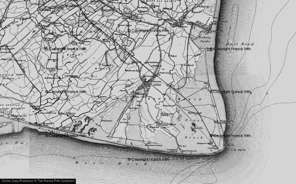 Old Map of Lydd, 1895 in 1895