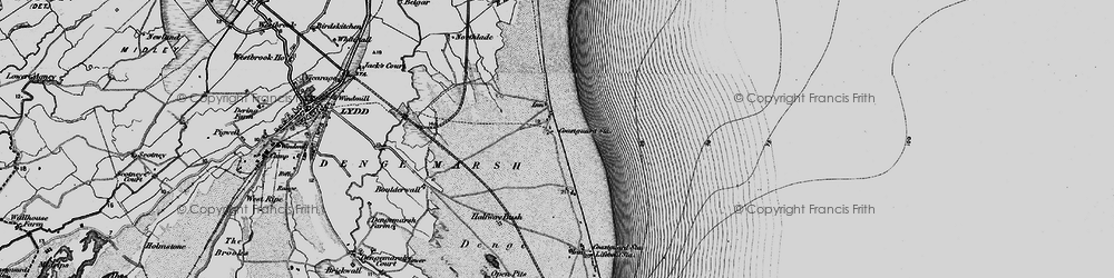 Old map of Lydd-on-Sea in 1895