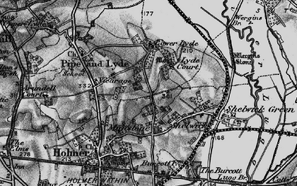 Old map of Lyde Cross in 1898