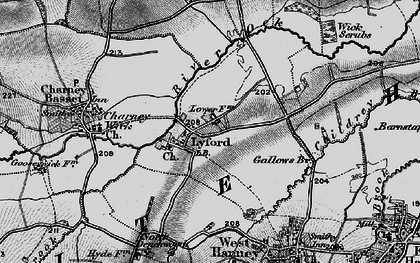Old map of Botney Meadows in 1895
