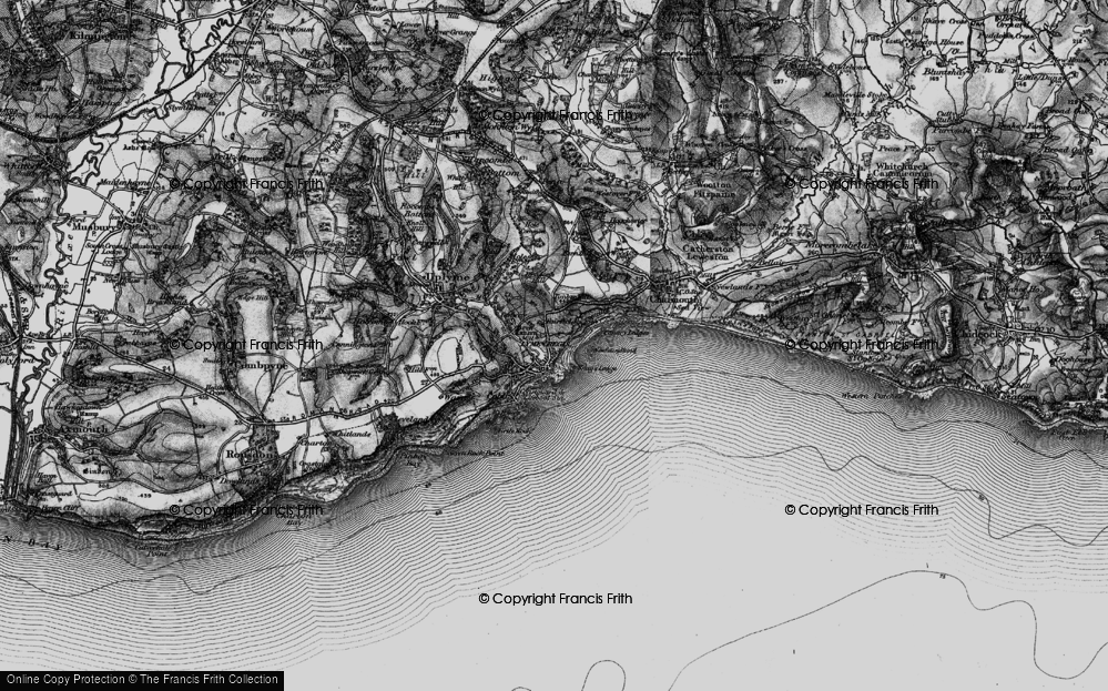 Old Map of Lyme Regis, 1897 in 1897