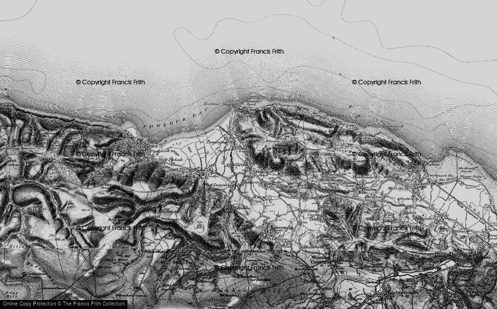Old Map of Historic Map covering Bossington Hill in 1898
