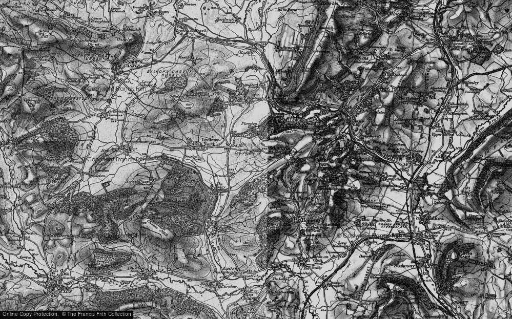 Old Map of Historic Map covering Brunslow in 1899