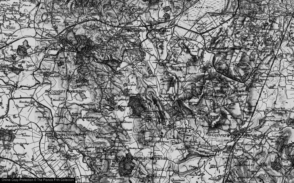 Old Map of Historic Map covering Pikes End Moss in 1897