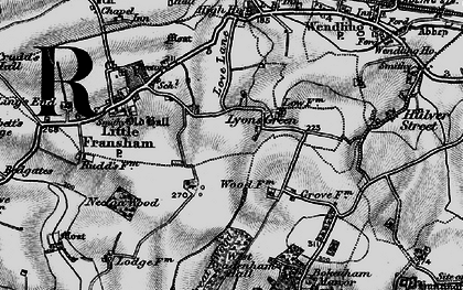 Old map of Bradenham Hill in 1898