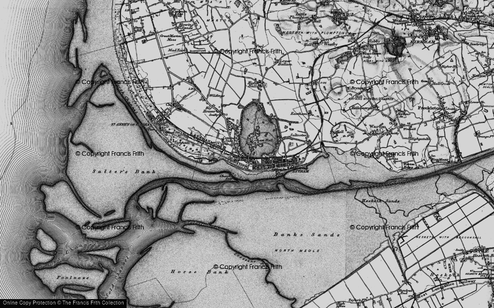 Old Map of Historic Map covering Banks Sands in 1896