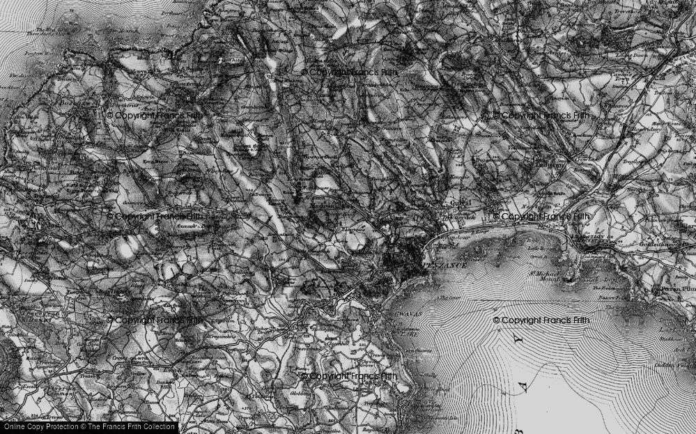 Old Map of Historic Map covering Boscathnoe Resr in 1895