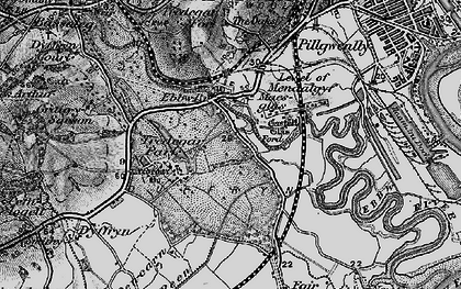 Old map of Maes-glas in 1898