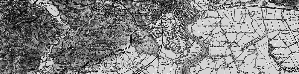 Old map of Maes-glas in 1898