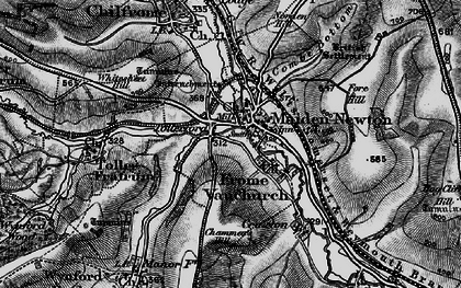 Old map of Maiden Newton in 1898