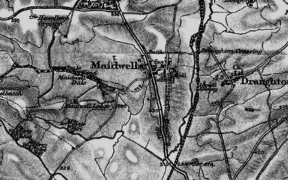 Old map of Leywell Spinney in 1898
