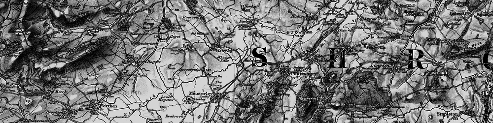 Old map of Malehurst in 1899