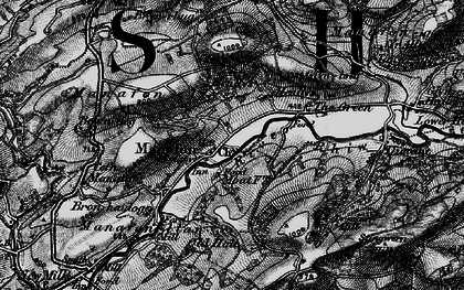 Old map of Brynhwdog in 1899