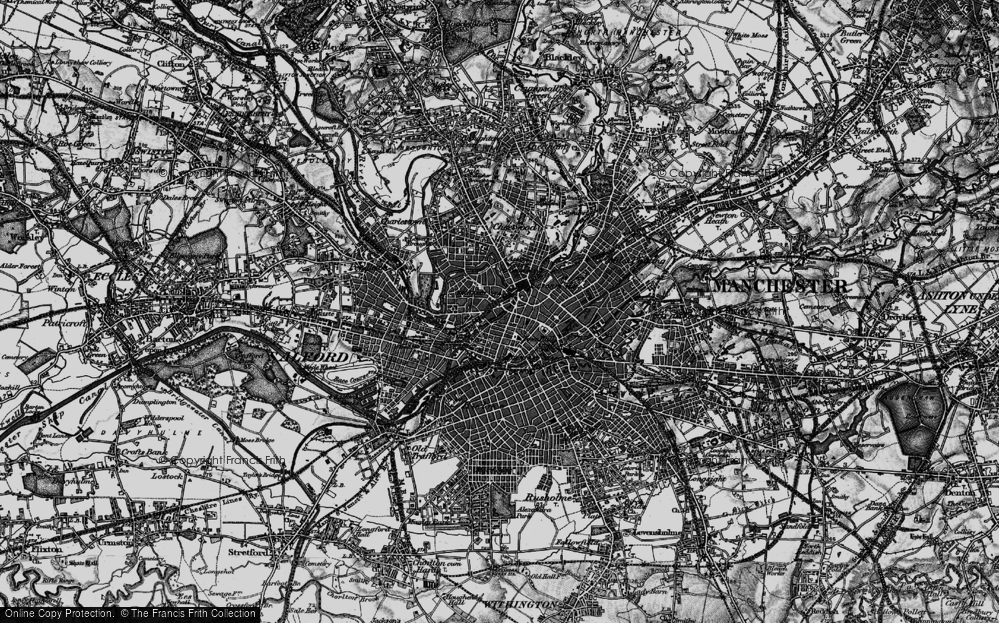 Old Map of Manchester, 1896 in 1896