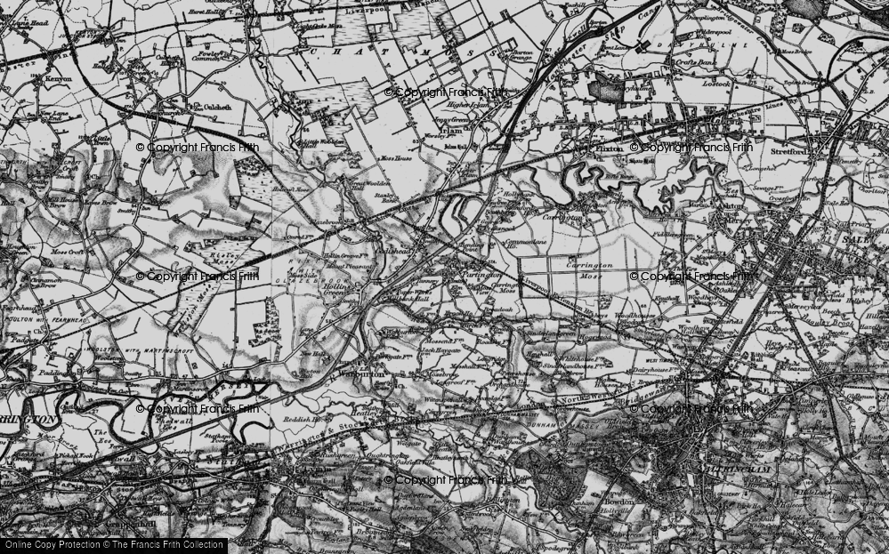 Old Map of Manchester Ship Canal, 1896 in 1896