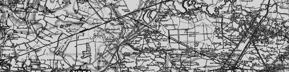 Old map of Manchester Ship Canal in 1896