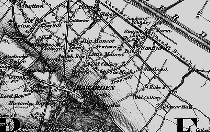 Old map of Mancot Royal in 1896