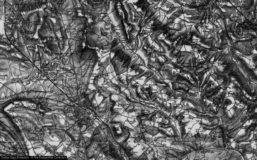 Old Map of Mangrove Green, 1896 in 1896