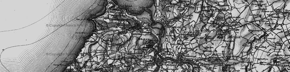 Old map of Poppit Sands in 1898