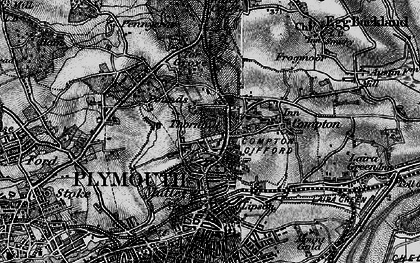 Old map of Mannamead in 1896