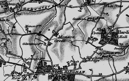 Old map of Manson Green in 1898