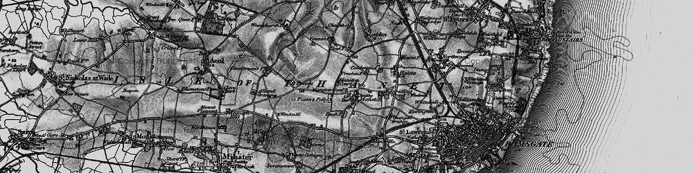 Old map of Manston in 1895