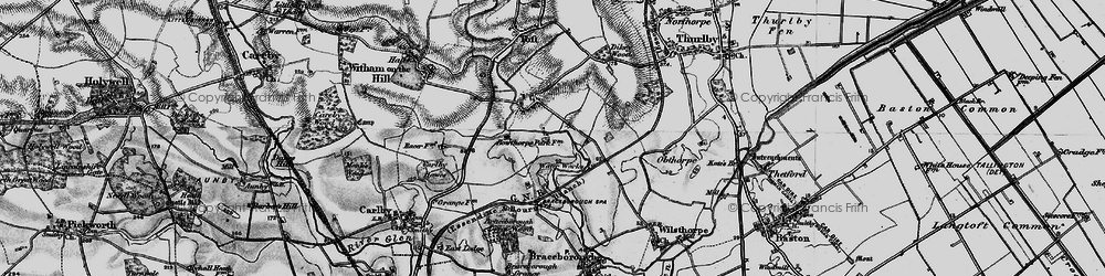 Old map of Manthorpe in 1895