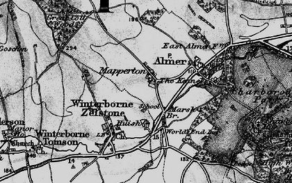 Old map of Huish in 1895
