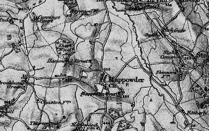 Old map of Mappowder in 1898