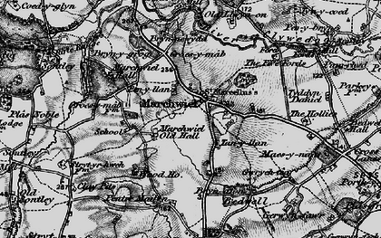 Old map of Marchwiel in 1897
