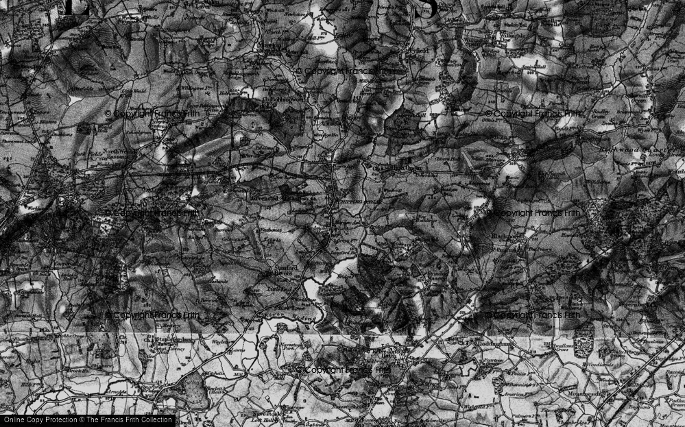 Old Map of Historic Map covering Marden Ash Ho in 1896