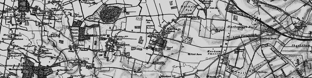 Old map of Marham in 1893