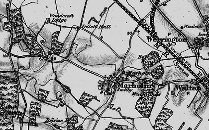 Old map of Marholm in 1898