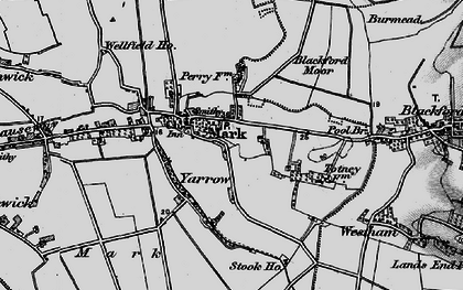 Old map of Blackford Moor in 1898